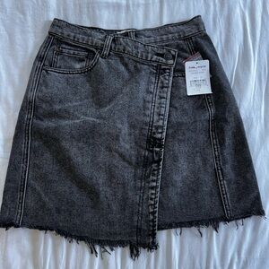 Free People wrap denim mini skirt